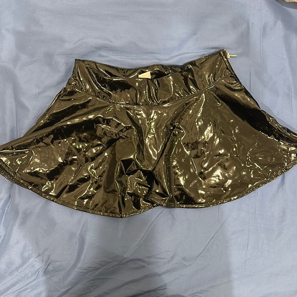 Dolls Kill Black Leather Mini Skirt